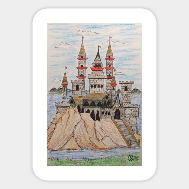 Castle at the lake Sticker by Matt Starr Fine Art